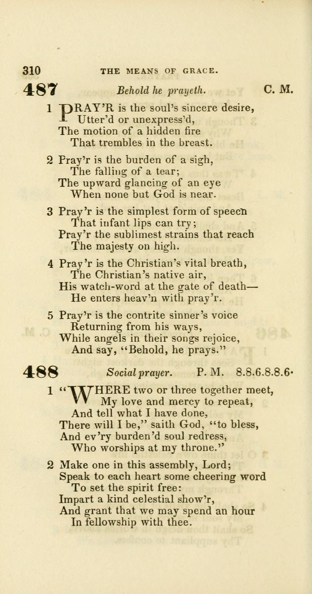 Hymns: selected and original, for public and private worship (60th ed., 1st rev. ed.) page 310