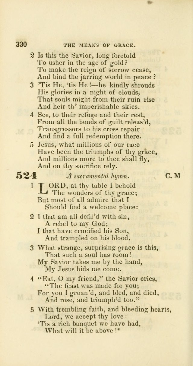 Hymns: selected and original, for public and private worship (60th ed., 1st rev. ed.) page 330