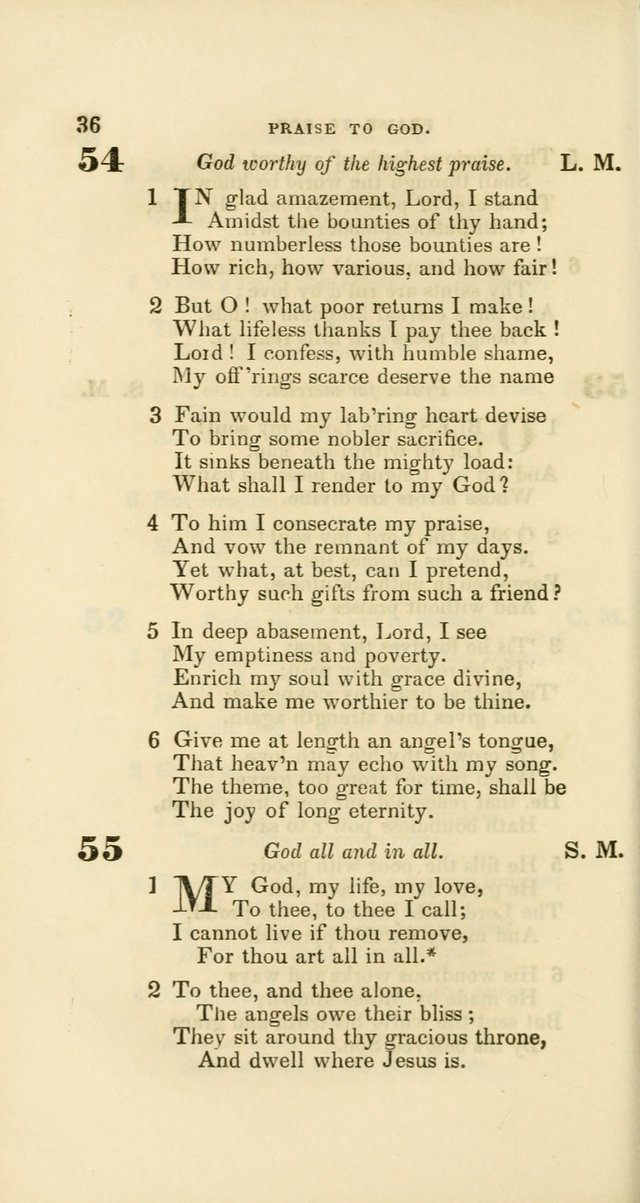 Hymns: selected and original, for public and private worship (60th ed., 1st rev. ed.) page 36