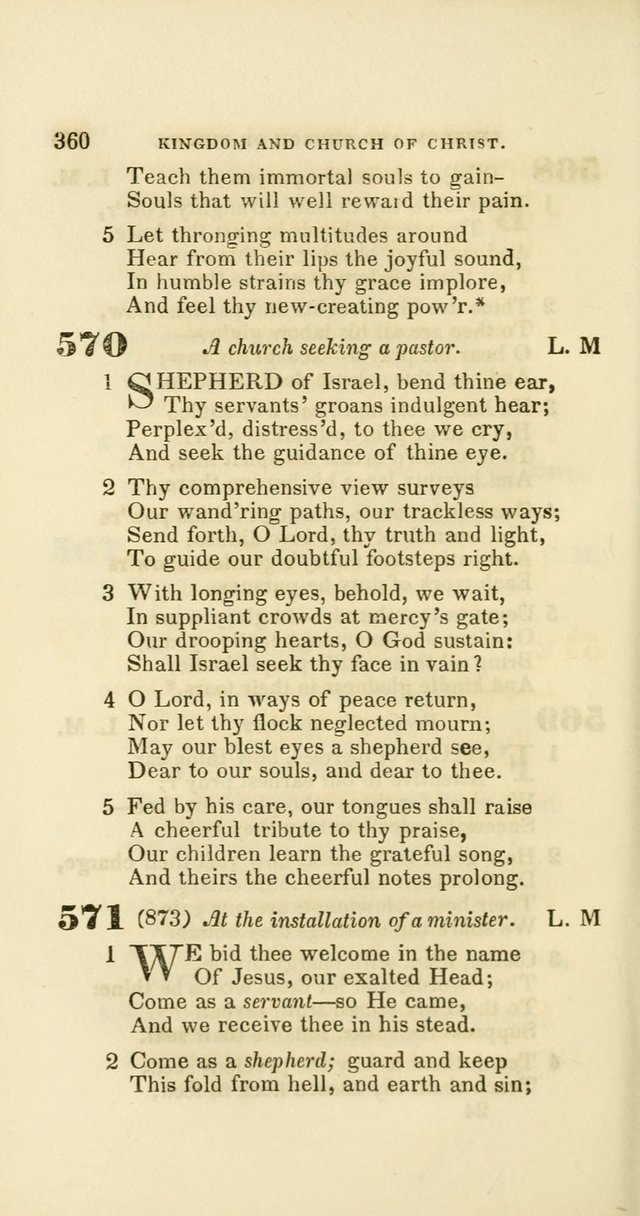 Hymns: selected and original, for public and private worship (60th ed., 1st rev. ed.) page 360