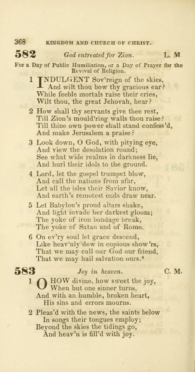 Hymns: selected and original, for public and private worship (60th ed., 1st rev. ed.) page 368