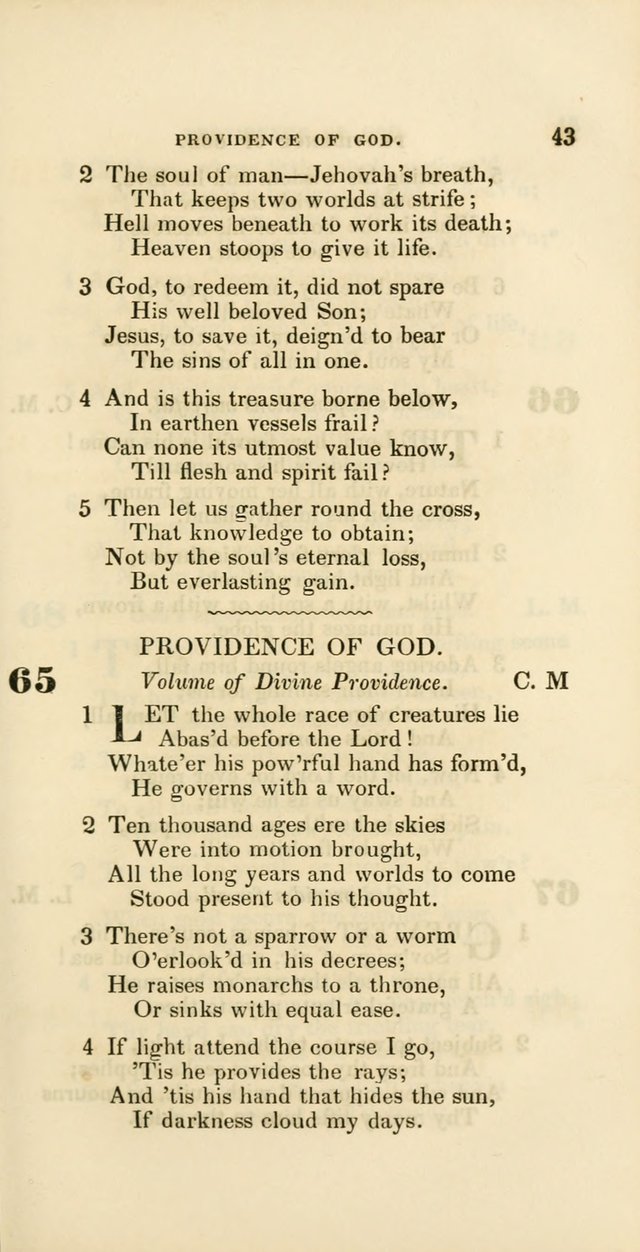 Hymns: selected and original, for public and private worship (60th ed., 1st rev. ed.) page 43