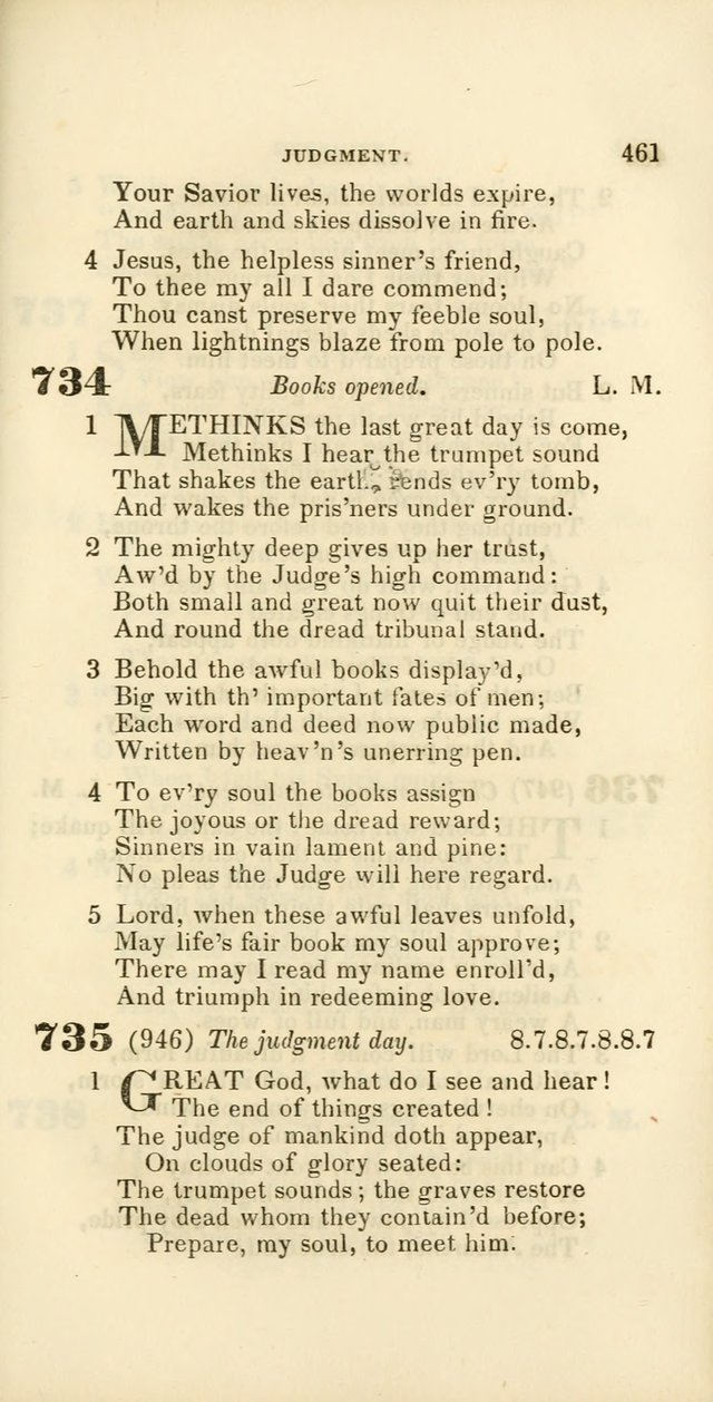 Hymns: selected and original, for public and private worship (60th ed., 1st rev. ed.) page 461