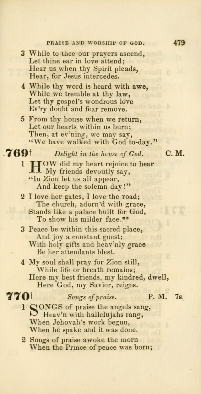 Hymns: selected and original, for public and private worship (60th ed., 1st rev. ed.) page 479