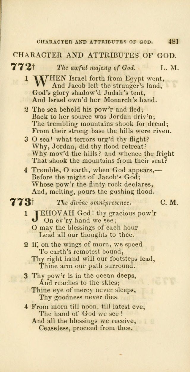 Hymns: selected and original, for public and private worship (60th ed., 1st rev. ed.) page 481