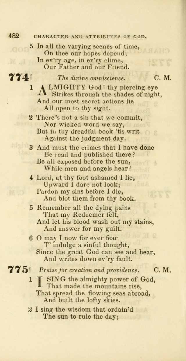 Hymns: selected and original, for public and private worship (60th ed., 1st rev. ed.) page 482