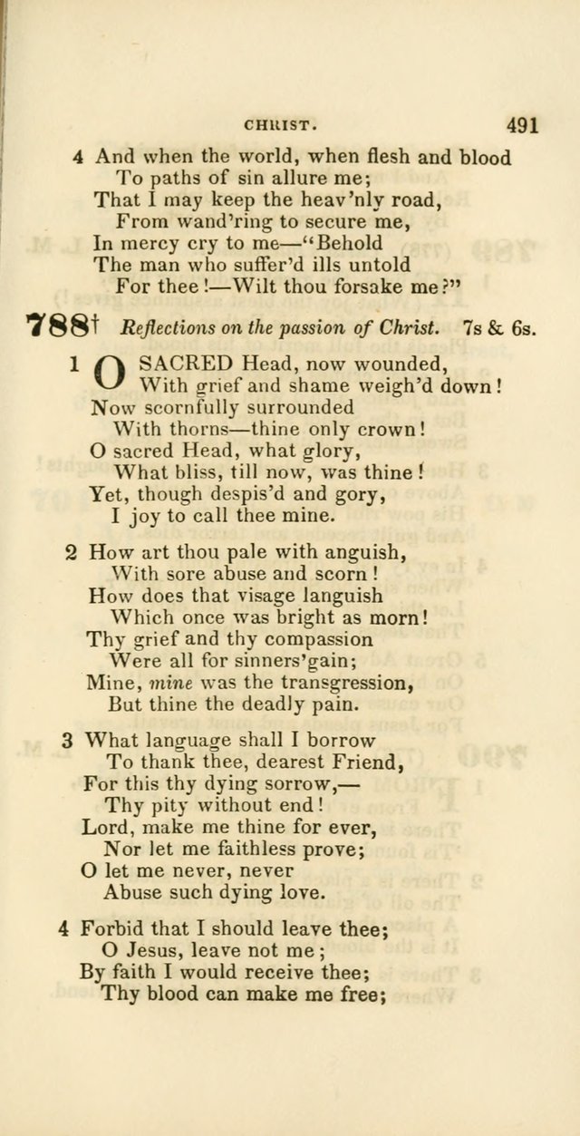 Hymns: selected and original, for public and private worship (60th ed., 1st rev. ed.) page 491