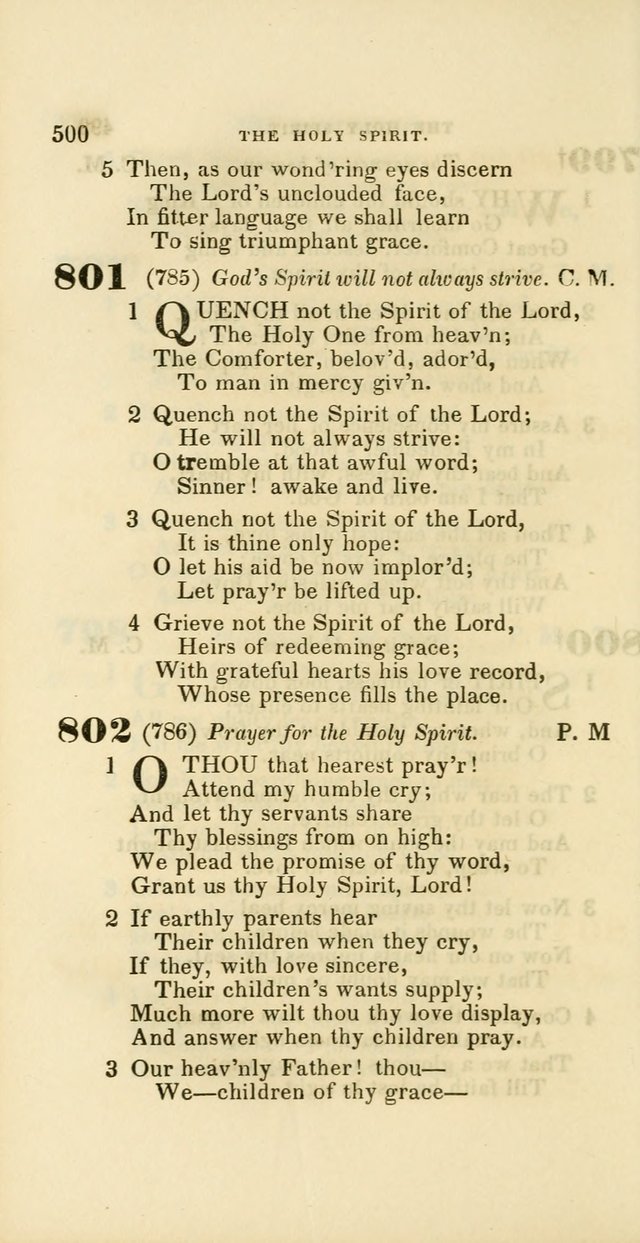 Hymns: selected and original, for public and private worship (60th ed., 1st rev. ed.) page 500