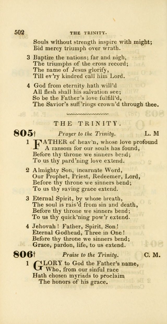 Hymns: selected and original, for public and private worship (60th ed., 1st rev. ed.) page 502