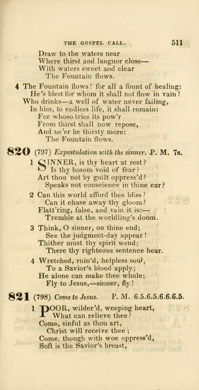 Hymns: selected and original, for public and private worship (60th ed., 1st rev. ed.) page 511