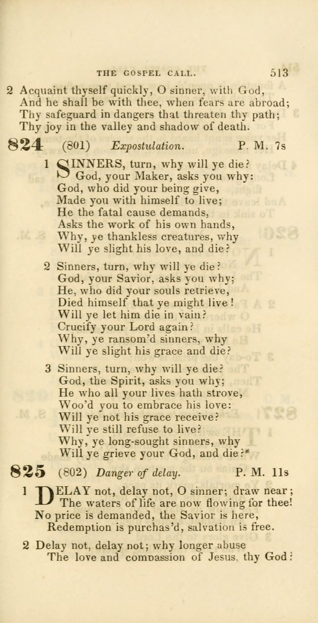 Hymns: selected and original, for public and private worship (60th ed., 1st rev. ed.) page 513