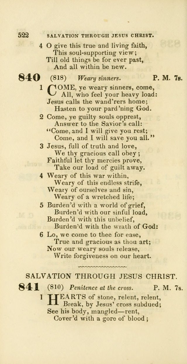 Hymns: selected and original, for public and private worship (60th ed., 1st rev. ed.) page 522