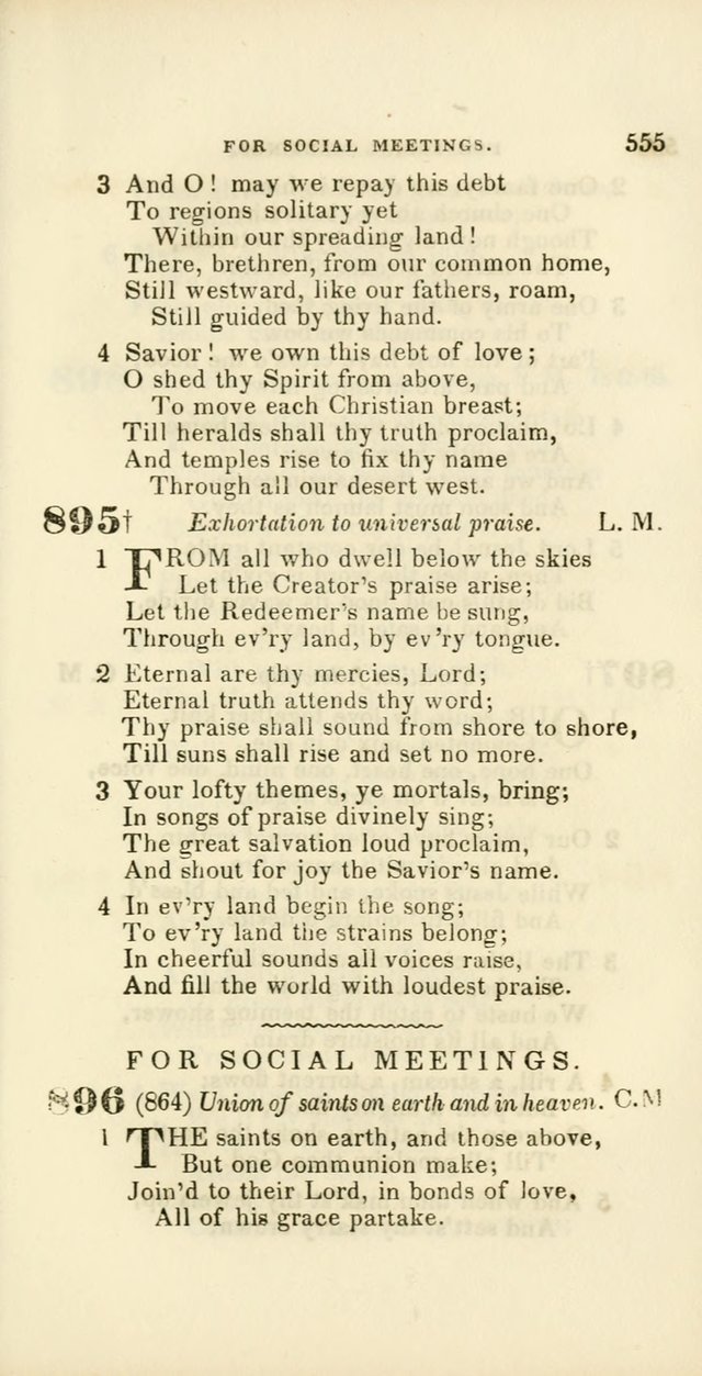 Hymns: selected and original, for public and private worship (60th ed., 1st rev. ed.) page 555