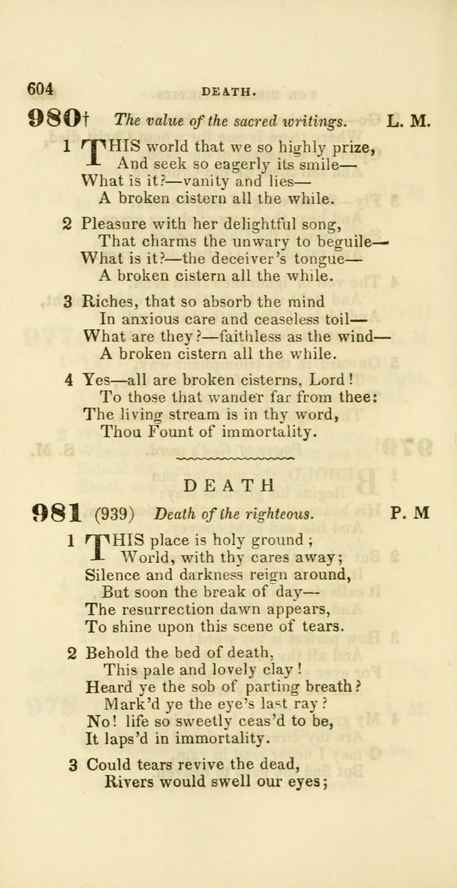 Hymns: selected and original, for public and private worship (60th ed., 1st rev. ed.) page 604