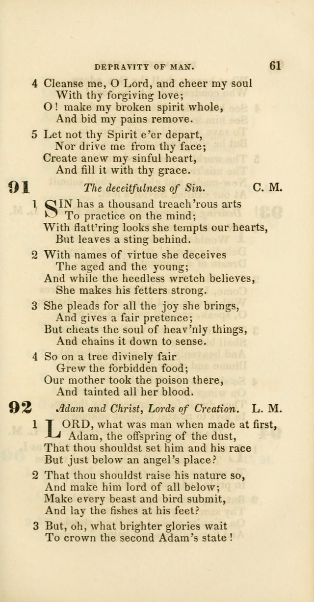 Hymns: selected and original, for public and private worship (60th ed., 1st rev. ed.) page 61