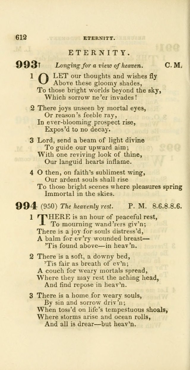 Hymns: selected and original, for public and private worship (60th ed., 1st rev. ed.) page 612