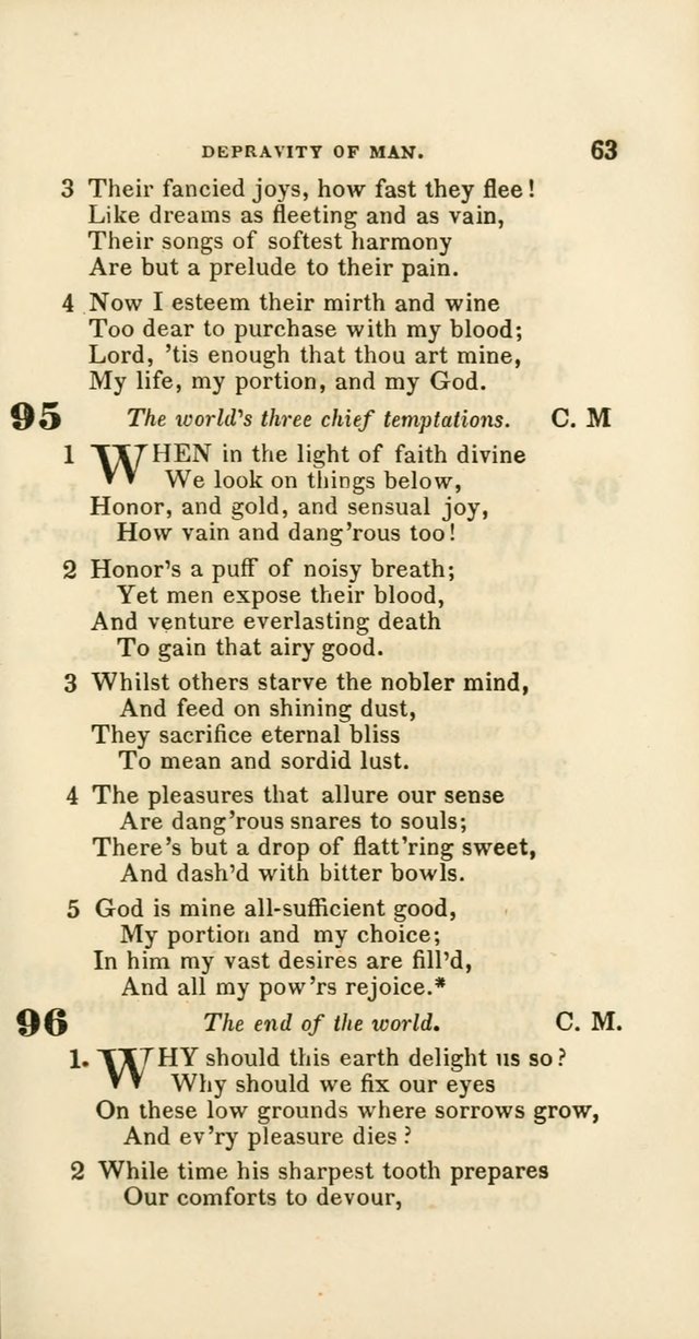 Hymns: selected and original, for public and private worship (60th ed., 1st rev. ed.) page 63