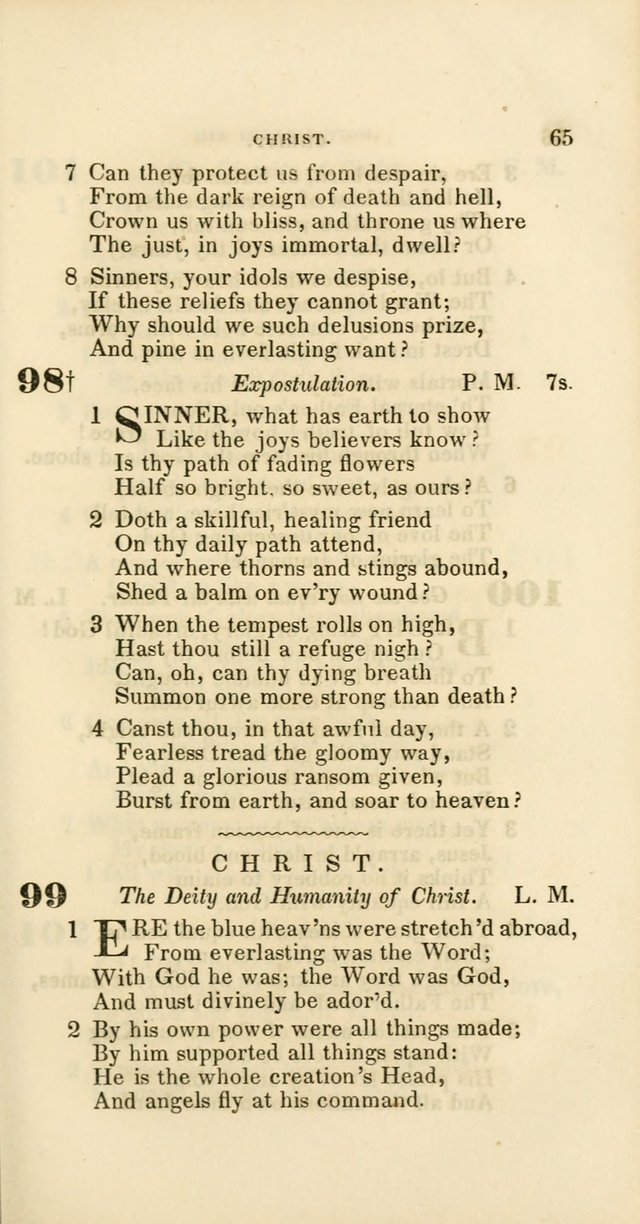 Hymns: selected and original, for public and private worship (60th ed., 1st rev. ed.) page 65