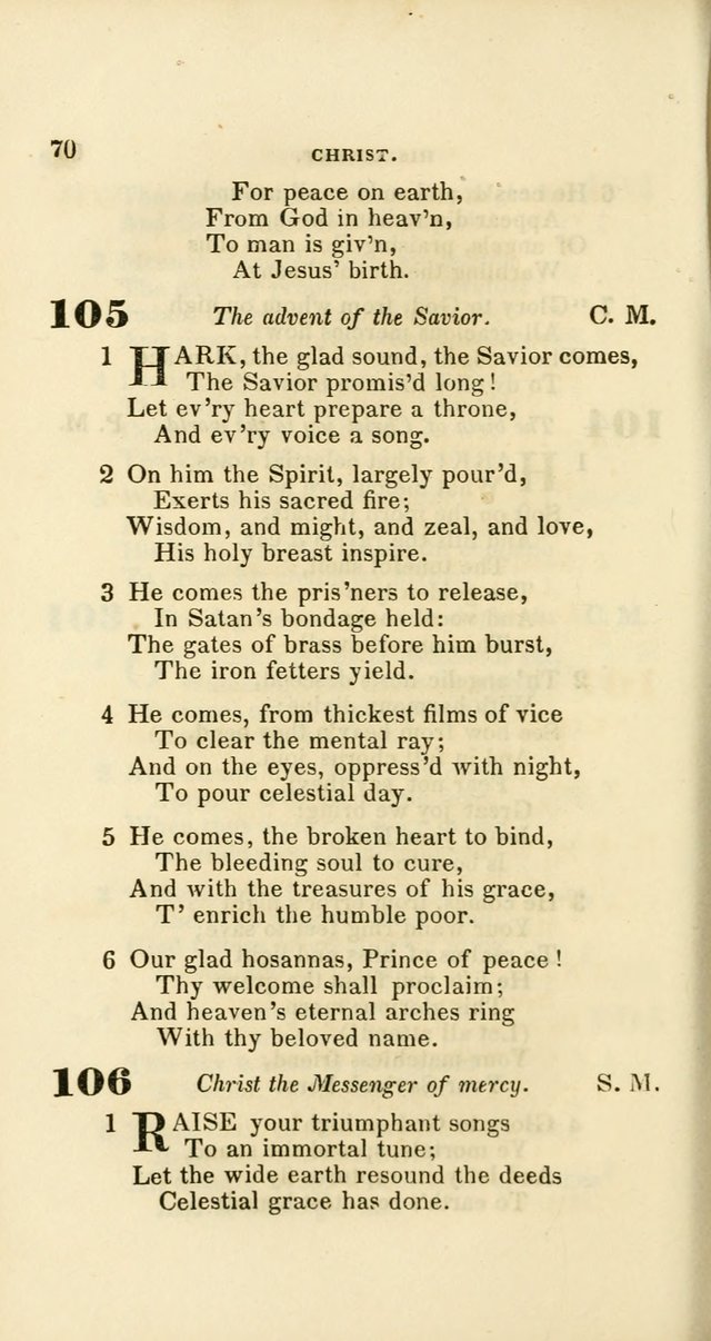 Hymns: selected and original, for public and private worship (60th ed., 1st rev. ed.) page 70