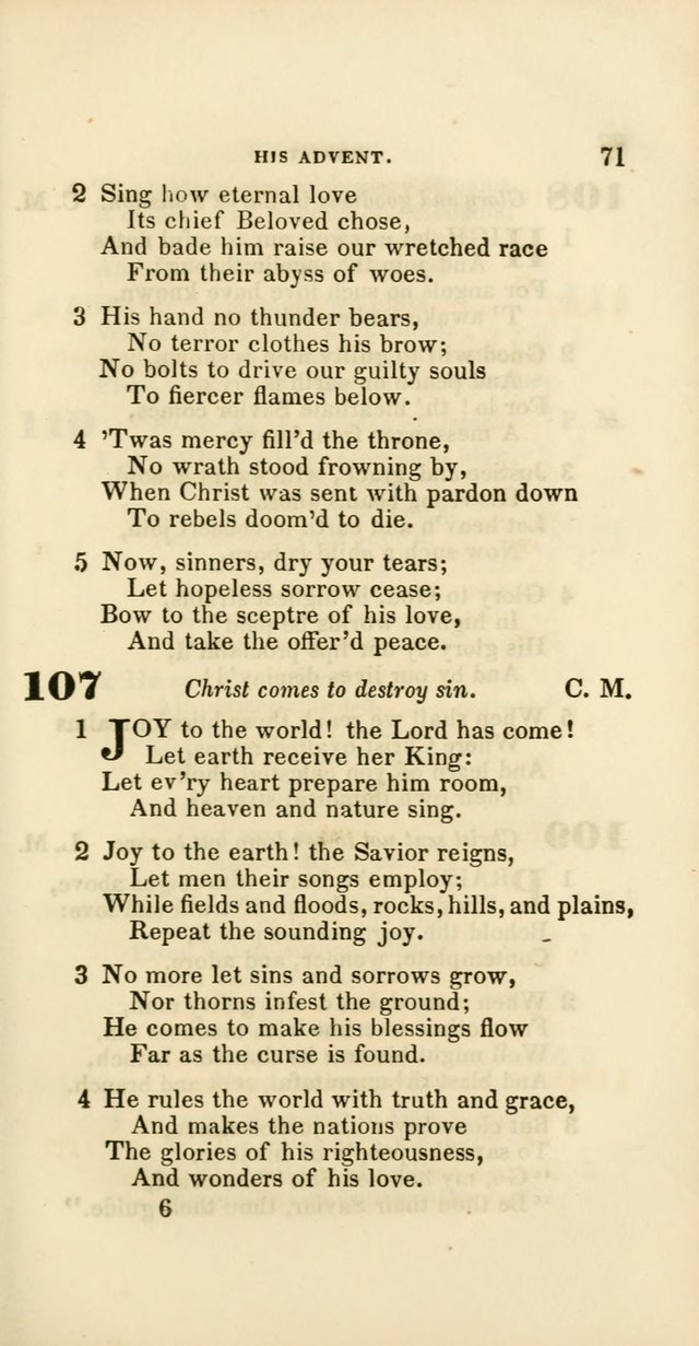 Hymns: selected and original, for public and private worship (60th ed., 1st rev. ed.) page 71