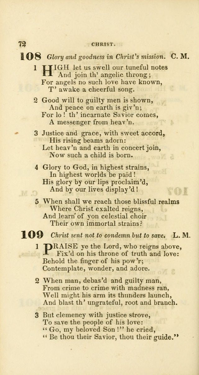 Hymns: selected and original, for public and private worship (60th ed., 1st rev. ed.) page 72