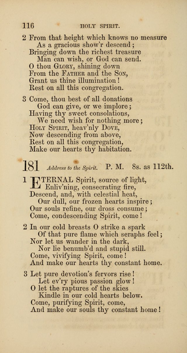 Hymns: selected and original, for public and  private worship (4th ed. 3rd rev. ed.) page 122