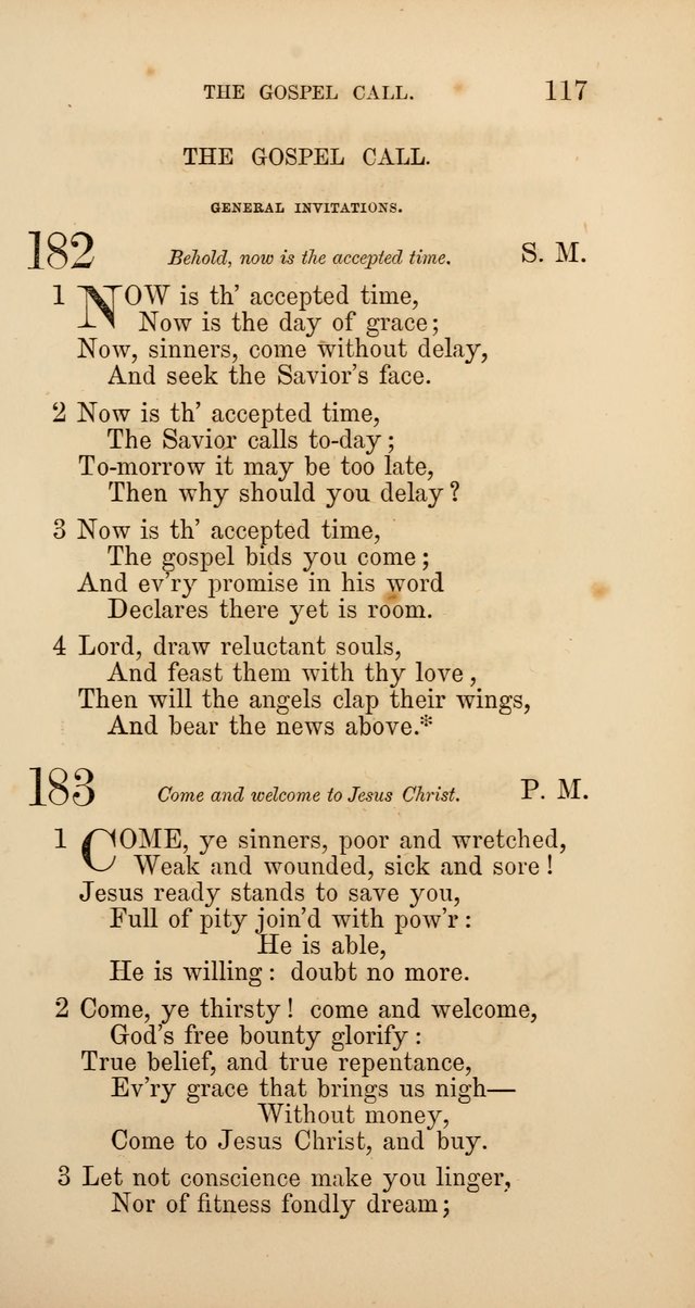 Hymns: selected and original, for public and  private worship (4th ed. 3rd rev. ed.) page 123