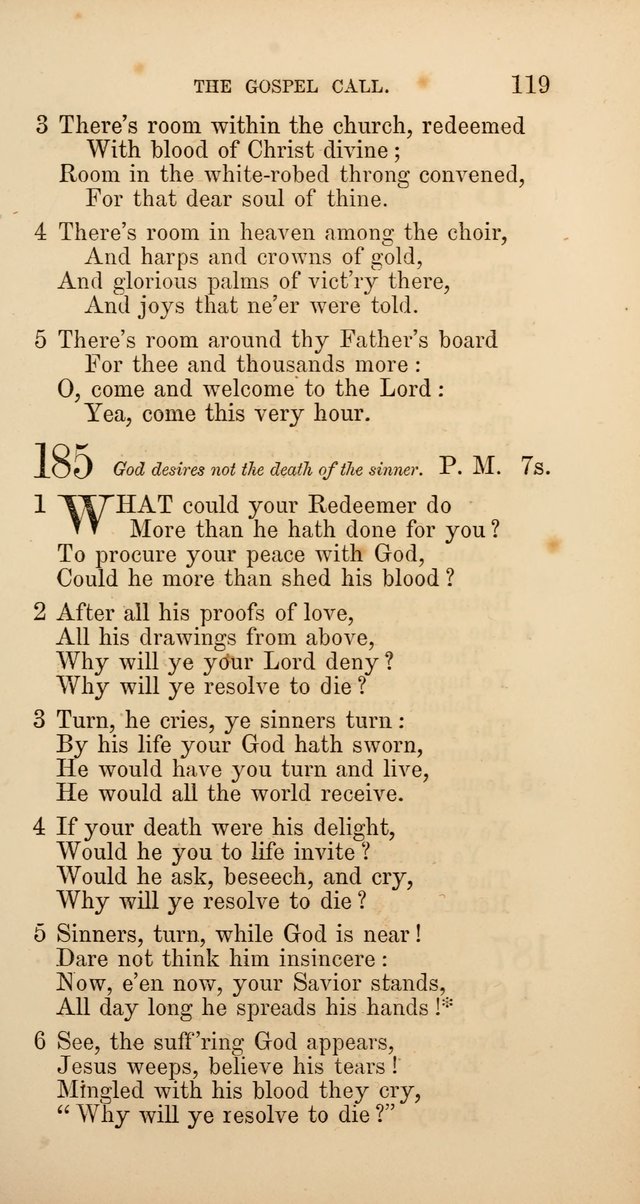 Hymns: selected and original, for public and  private worship (4th ed. 3rd rev. ed.) page 125