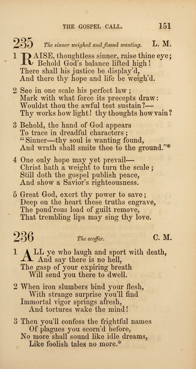 Hymns: selected and original, for public and  private worship (4th ed. 3rd rev. ed.) page 159