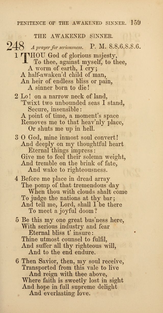 Hymns: selected and original, for public and  private worship (4th ed. 3rd rev. ed.) page 167