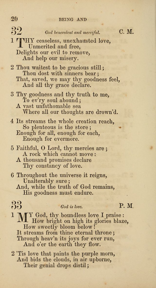 Hymns: selected and original, for public and  private worship (4th ed. 3rd rev. ed.) page 20