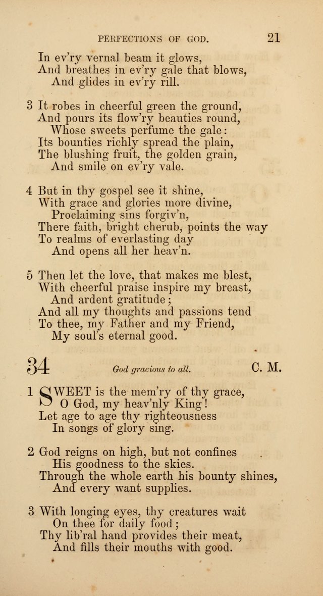 Hymns: selected and original, for public and  private worship (4th ed. 3rd rev. ed.) page 21