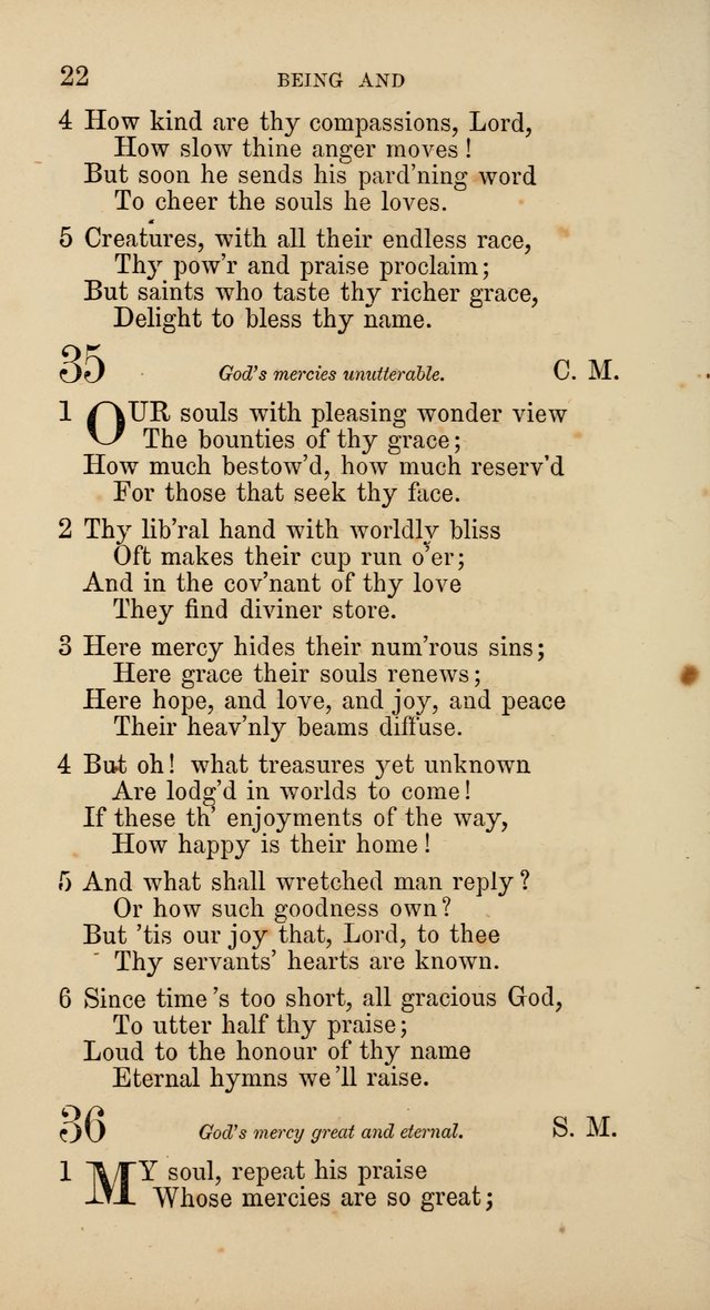 Hymns: selected and original, for public and  private worship (4th ed. 3rd rev. ed.) page 22