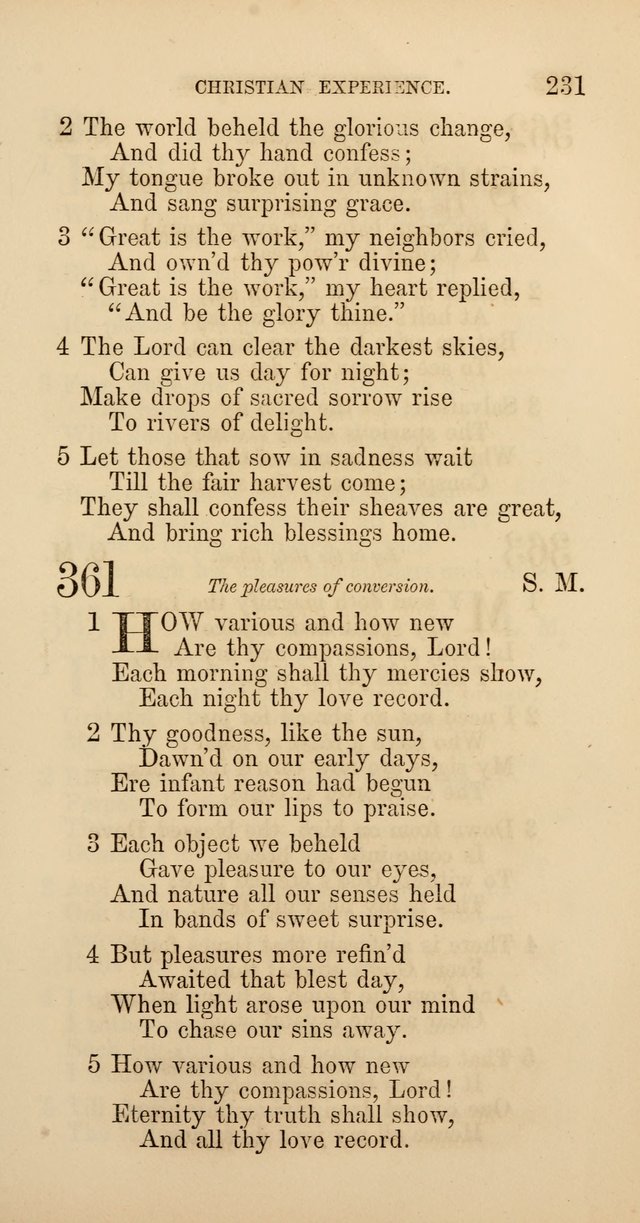 Hymns: selected and original, for public and  private worship (4th ed. 3rd rev. ed.) page 249