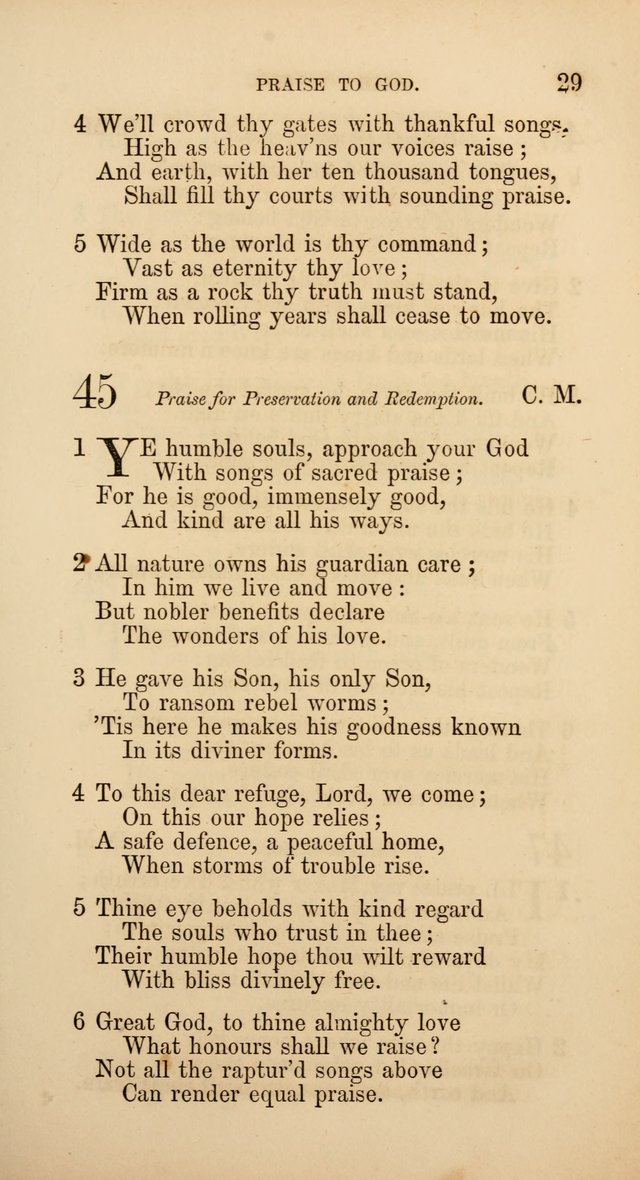 Hymns: selected and original, for public and  private worship (4th ed. 3rd rev. ed.) page 29