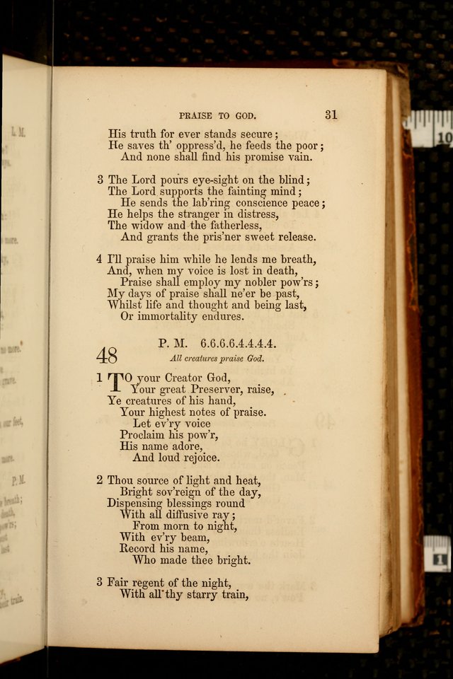 Hymns: selected and original, for public and  private worship (4th ed. 3rd rev. ed.) page 33