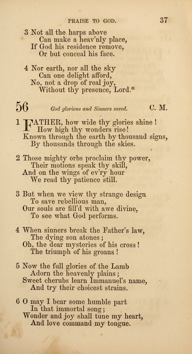 Hymns: selected and original, for public and  private worship (4th ed. 3rd rev. ed.) page 39