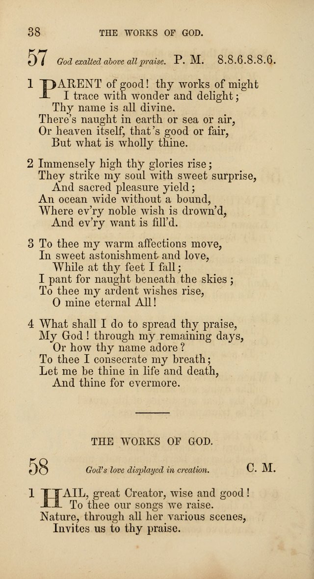 Hymns: selected and original, for public and  private worship (4th ed. 3rd rev. ed.) page 40