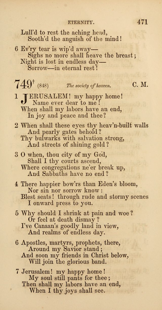 Hymns: selected and original, for public and  private worship (4th ed. 3rd rev. ed.) page 497