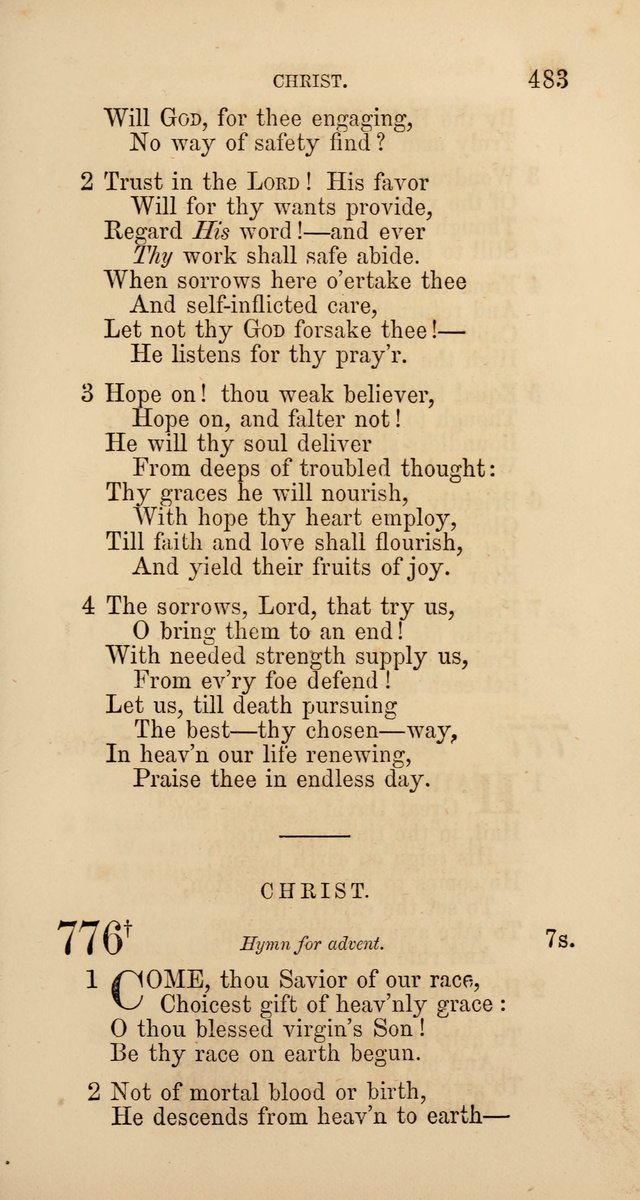 Hymns: selected and original, for public and  private worship (4th ed. 3rd rev. ed.) page 509