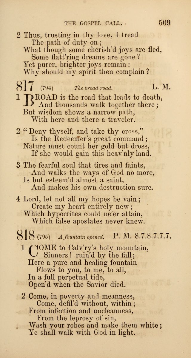 Hymns: selected and original, for public and  private worship (4th ed. 3rd rev. ed.) page 535