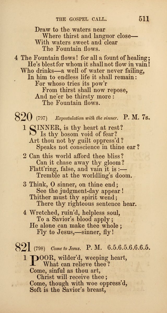 Hymns: selected and original, for public and  private worship (4th ed. 3rd rev. ed.) page 537