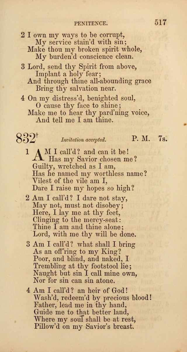 Hymns: selected and original, for public and  private worship (4th ed. 3rd rev. ed.) page 543