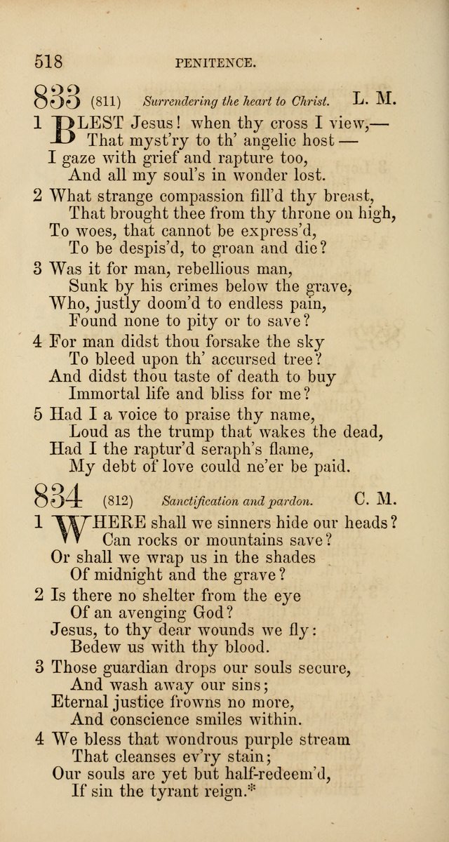 Hymns: selected and original, for public and  private worship (4th ed. 3rd rev. ed.) page 544