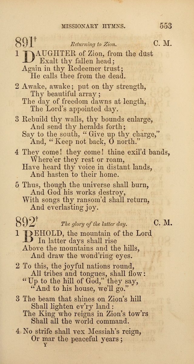 Hymns: selected and original, for public and  private worship (4th ed. 3rd rev. ed.) page 581