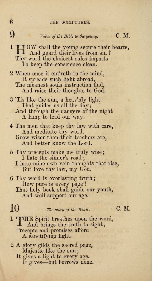 Hymns: selected and original, for public and  private worship (4th ed. 3rd rev. ed.) page 6