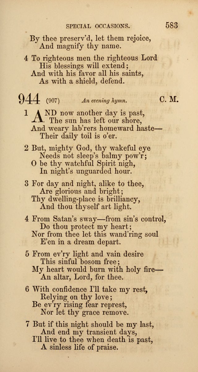 Hymns: selected and original, for public and  private worship (4th ed. 3rd rev. ed.) page 611