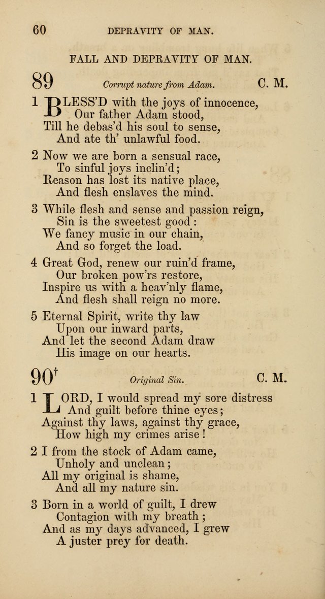 Hymns: selected and original, for public and  private worship (4th ed. 3rd rev. ed.) page 62