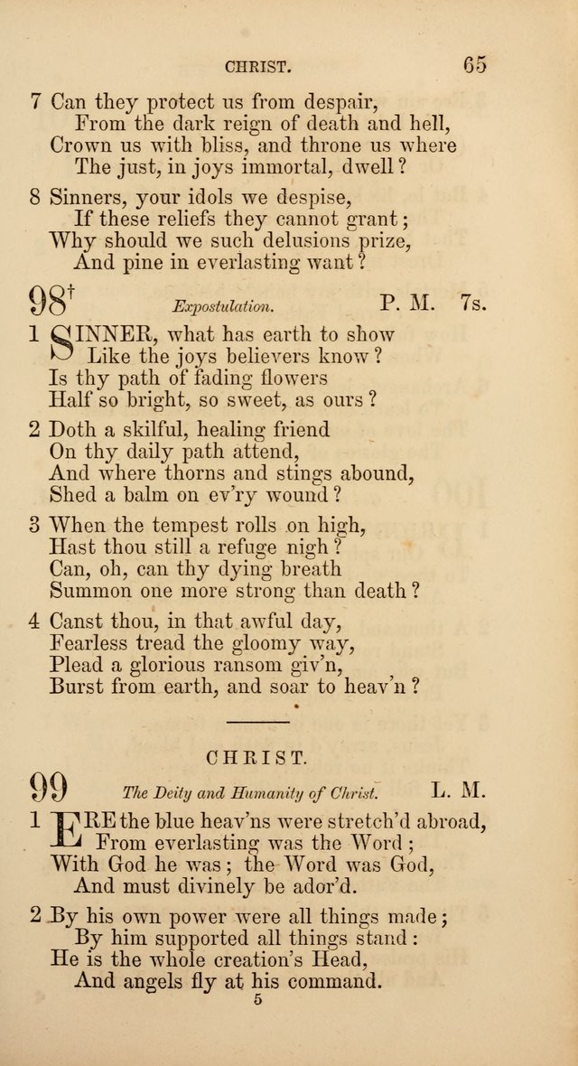 Hymns: selected and original, for public and  private worship (4th ed. 3rd rev. ed.) page 67