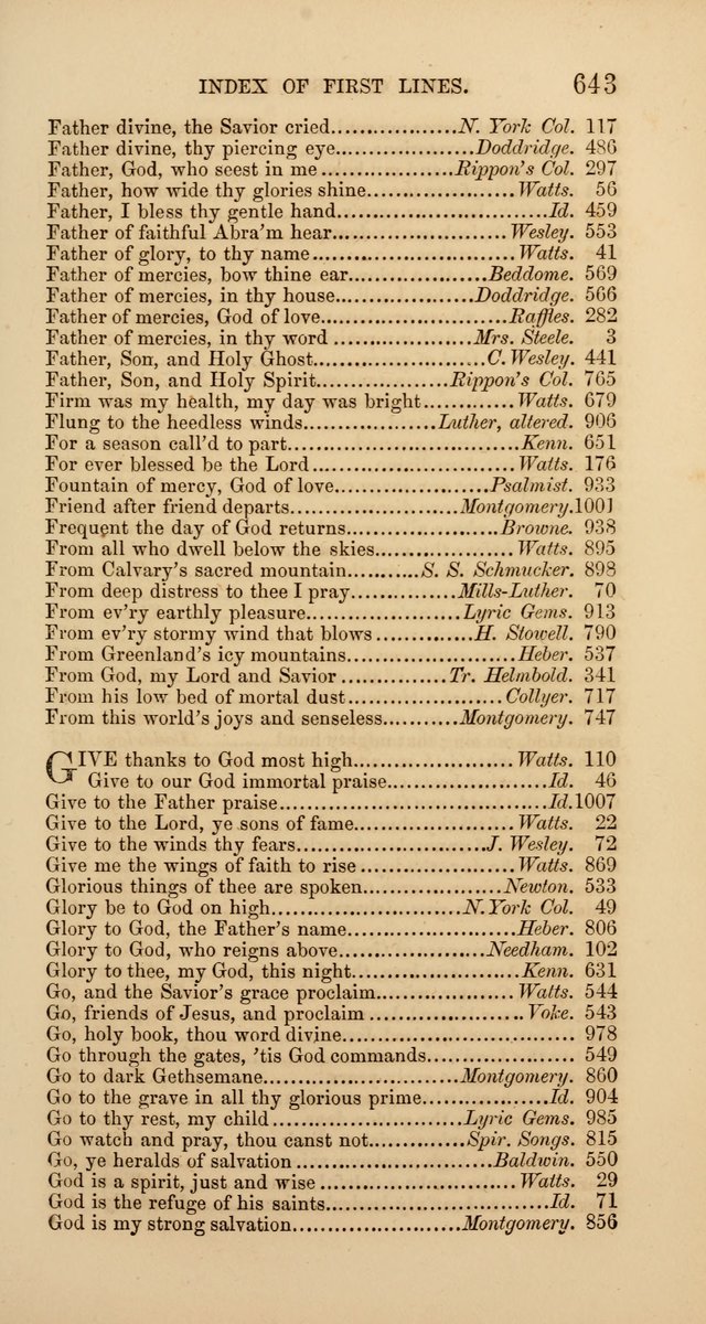 Hymns: selected and original, for public and  private worship (4th ed. 3rd rev. ed.) page 673